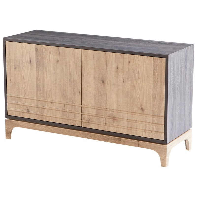 Cabinet in Grey Oak Veneer/Taupe Pine Veneer