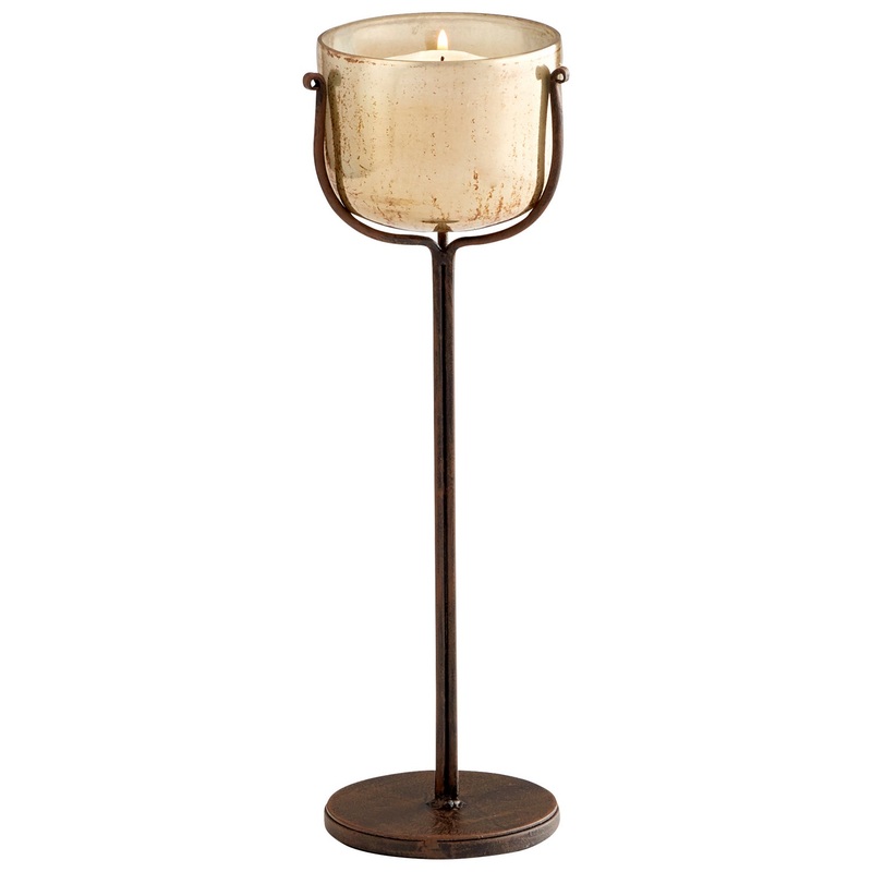 Candelabra in Bronze And Verdi Sand Glass