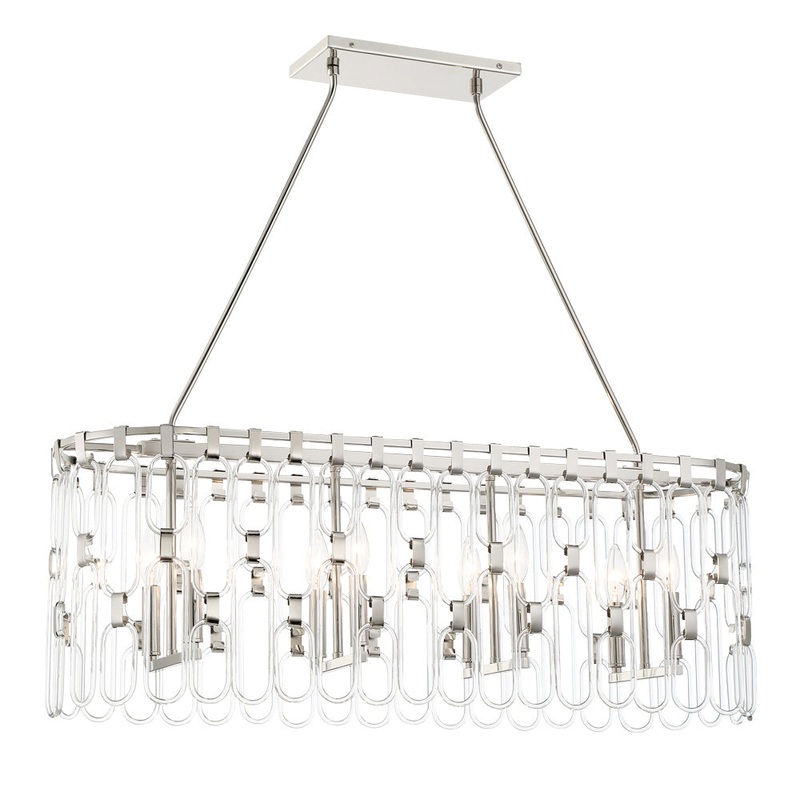Charming Eight Light Island Pendant in Polished Nickel