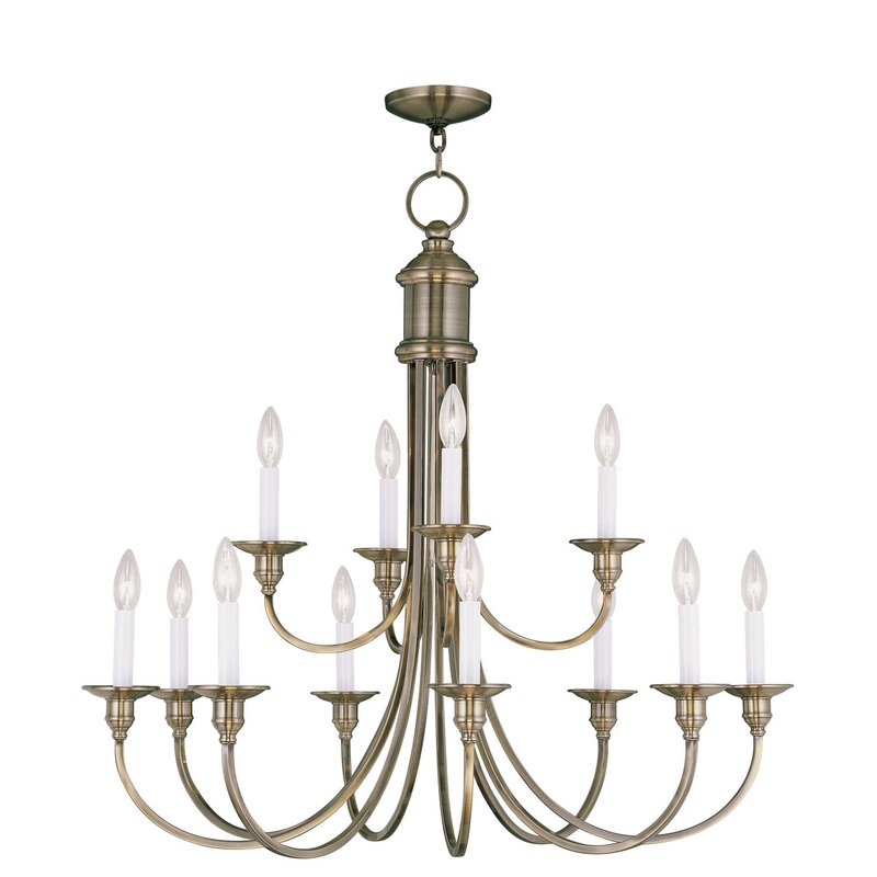 Cranford 12 Light Chandelier in Antique Brass