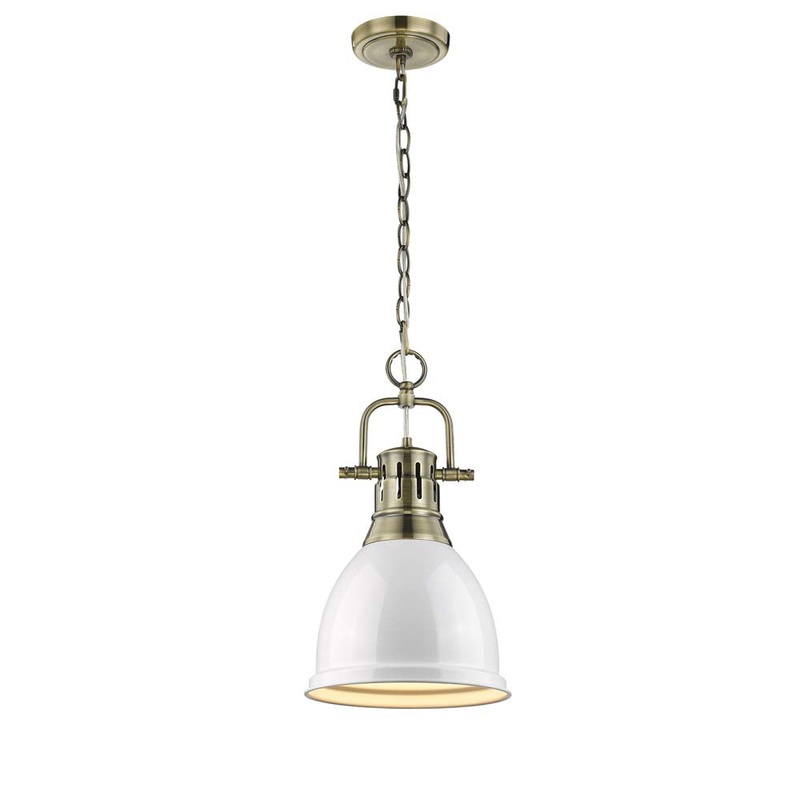 Duncan AB One Light Pendant in Aged Brass