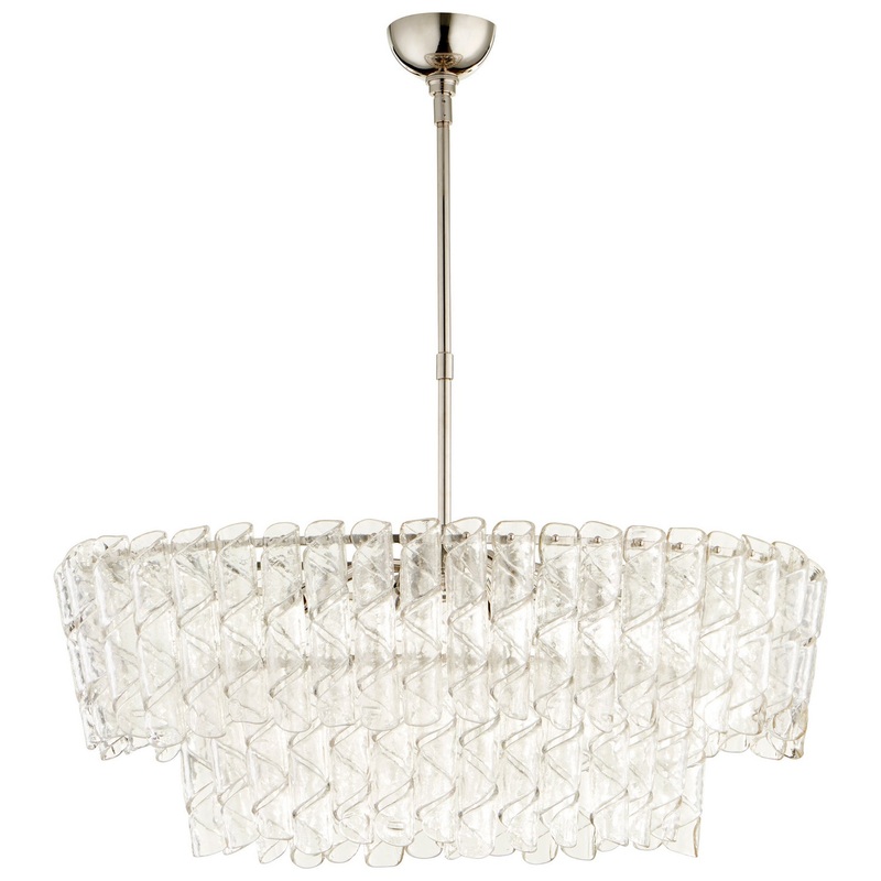 Eight Light Chandelier in Polished Nickel