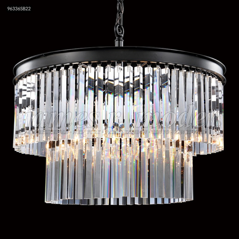 Europa Eight Light Chandelier in Satin Black