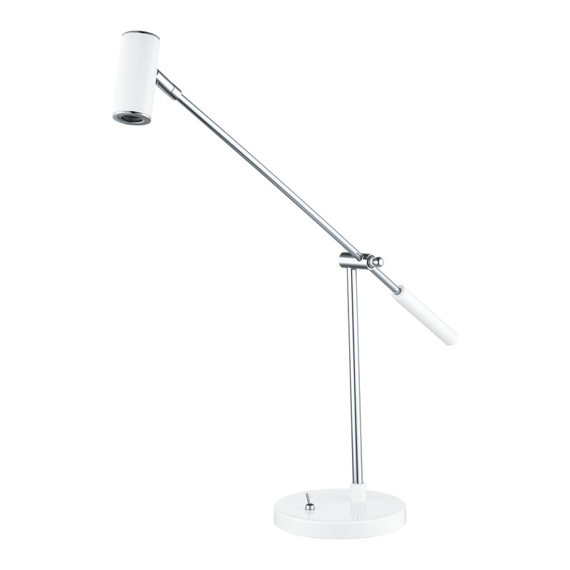 Lauria 1 LED Table Lamp in Glossy White/Chrome