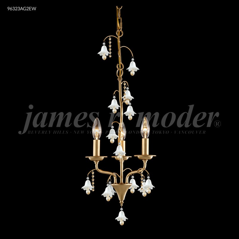 Murano Three Light Pendant in Aged Gold