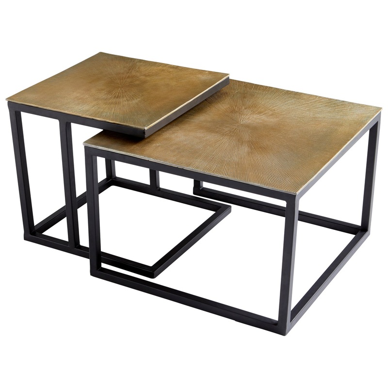 Nesting Tables in Black And Brass