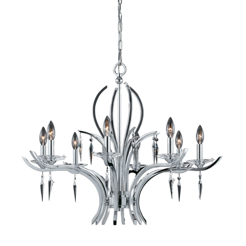 Paris Eight Light Chandelier in Chrome