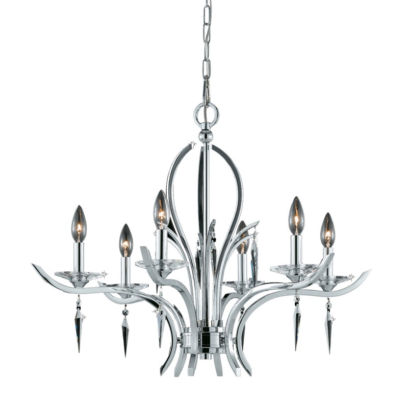 Paris Six Light Chandelier in Chrome
