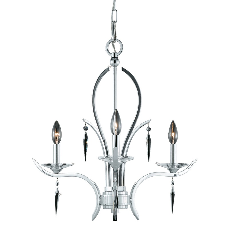 Paris Three Light Mini Chandelier in Chrome