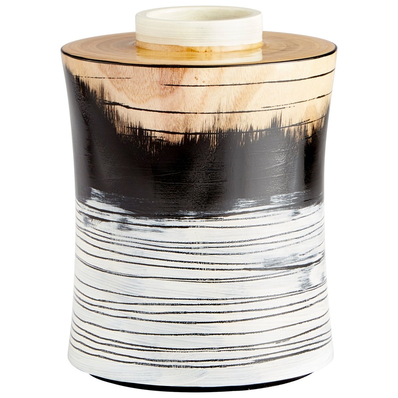 Vase in Black/White/Walnut