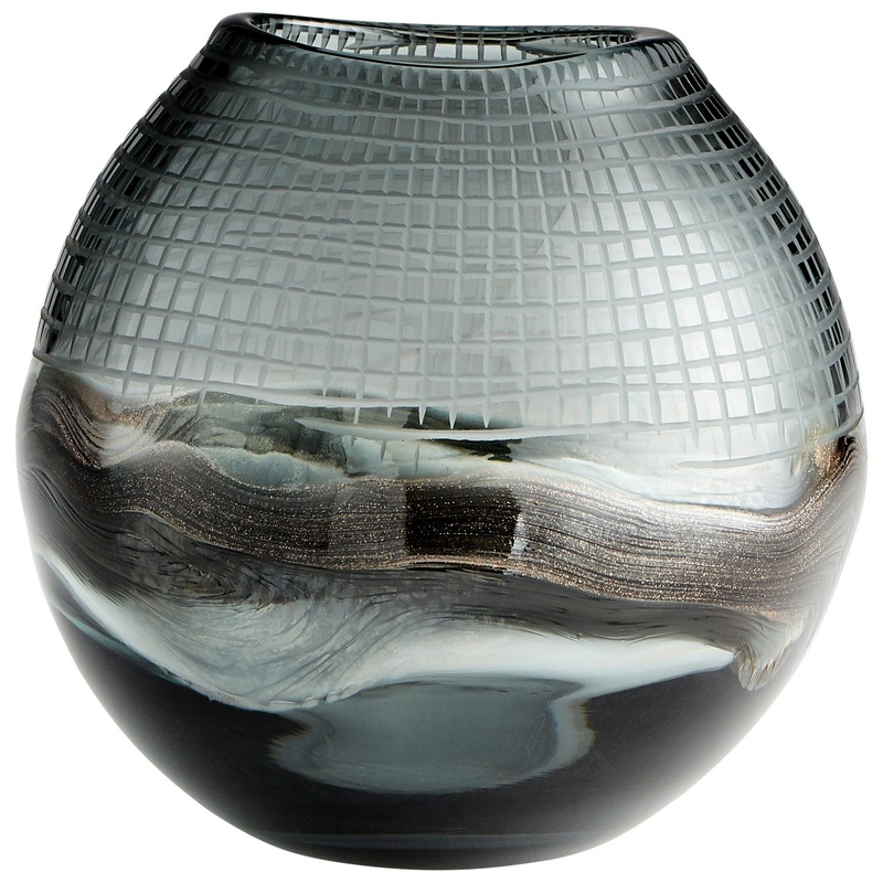 Vase in Clear And Glitter Gold