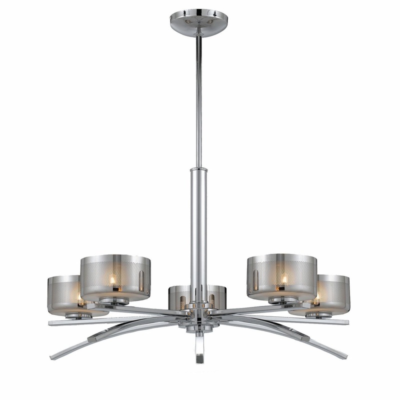 Bodorlo Five Light Chandelier in Chrome