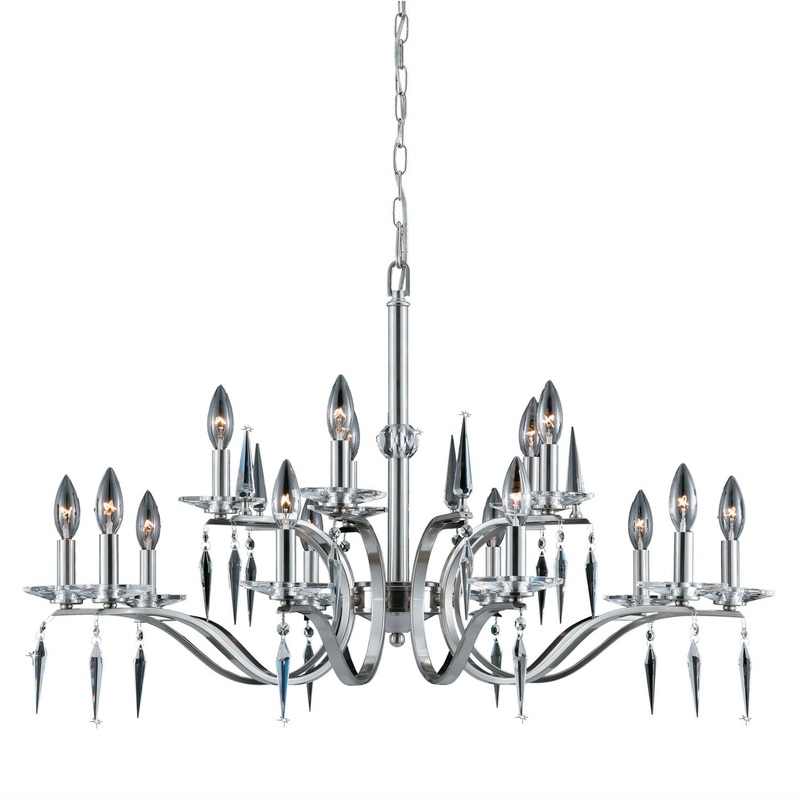 Silhouette 15 Light Chandelier in Satin Nickel