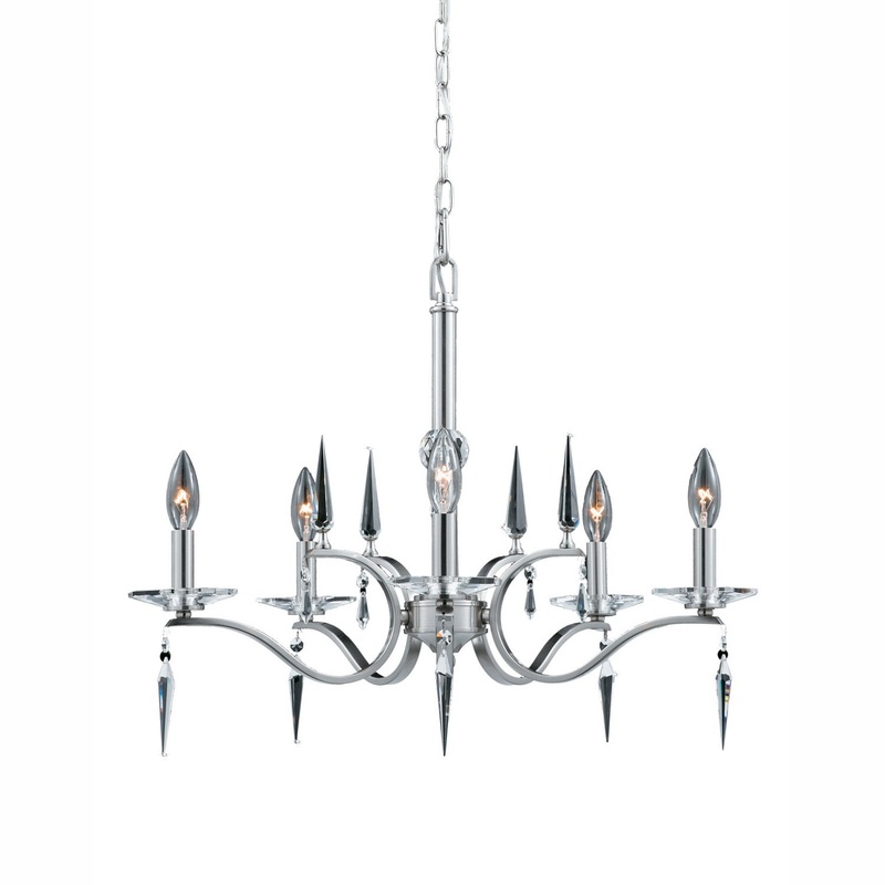 Silhouette Five Light Chandelier in Satin Nickel