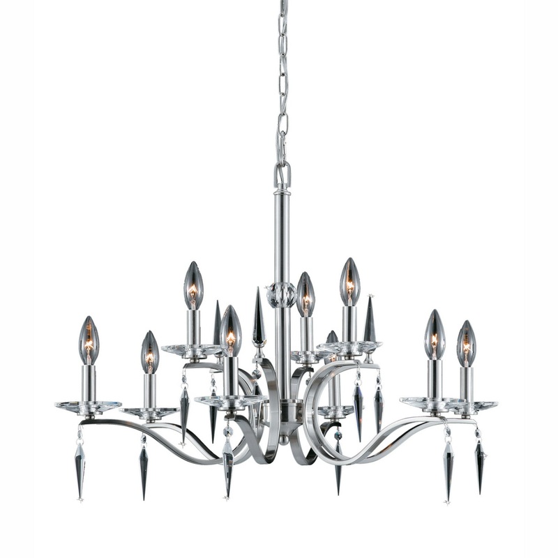Silhouette Nine Light Chandelier in Satin Nickel