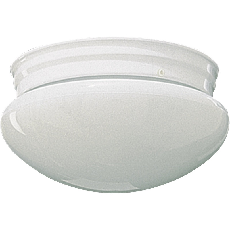 3015 Plain Mushrooms Two Light Ceiling Mount in White