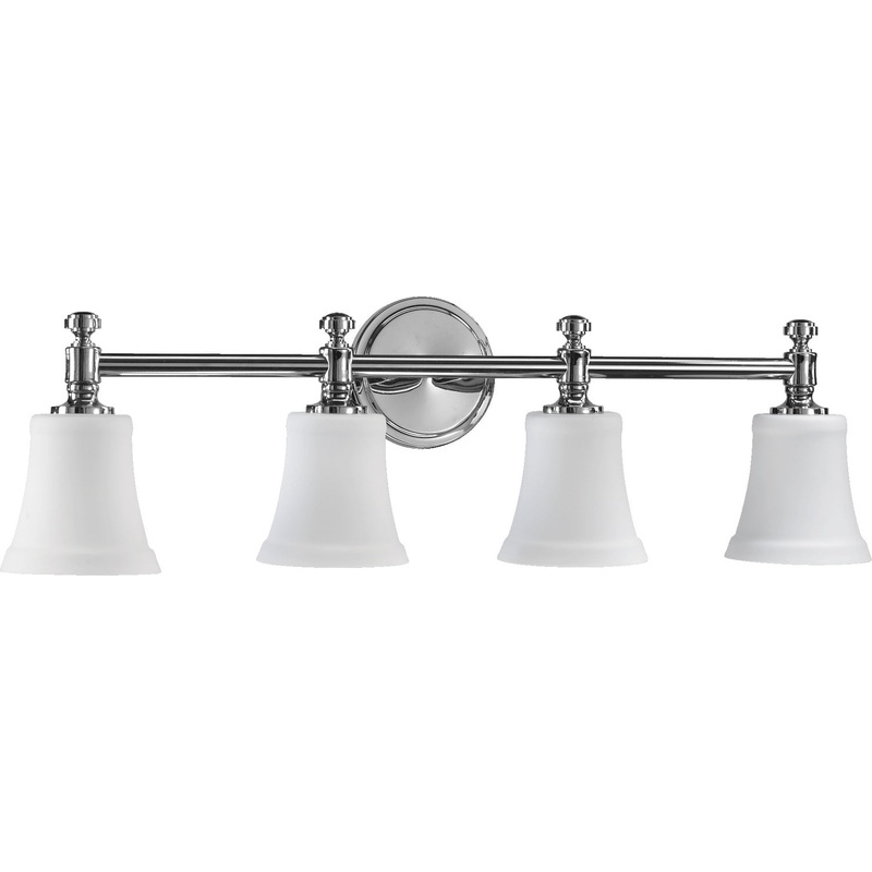 5122 Satin Opal Vanities Four Light Vanity in Chrome