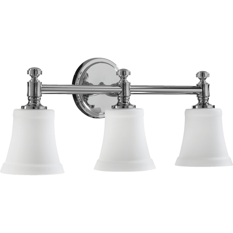 5122 Satin Opal Vanities Three Light Vanity in Chrome