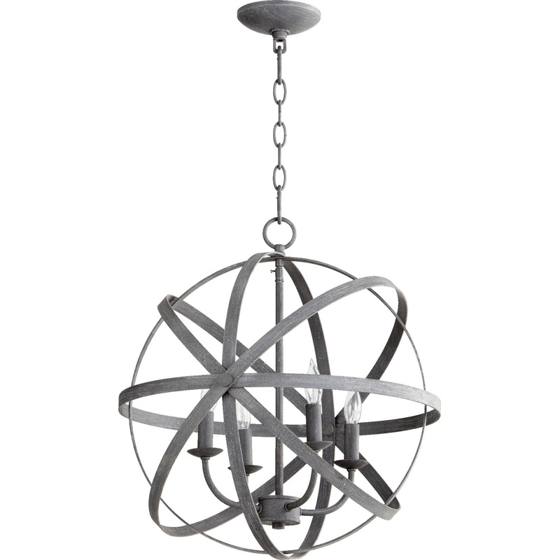 Celeste Four Light Chandelier in Zinc