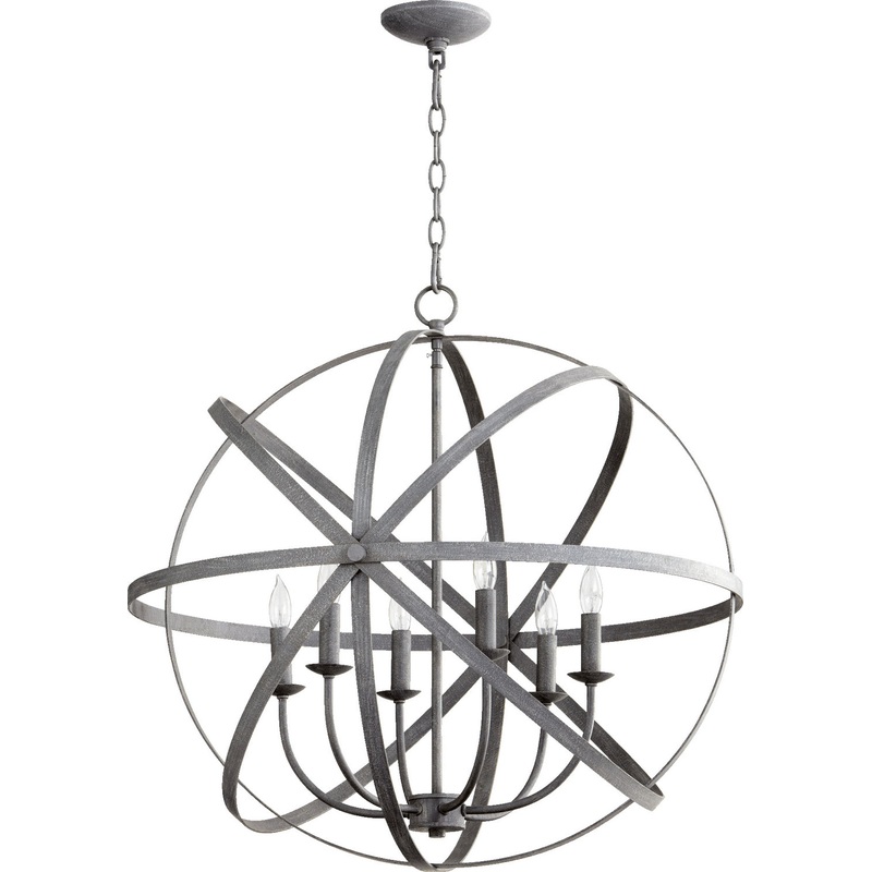 Celeste Six Light Chandelier in Zinc