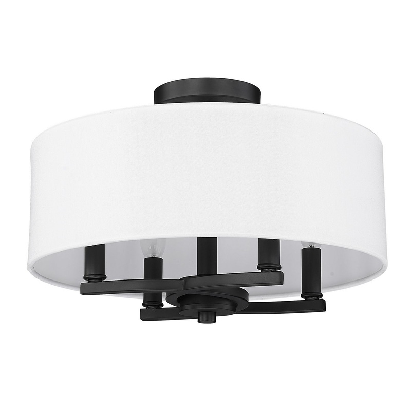 Eliana Four Light Semi-Flush Mount in Matte Black