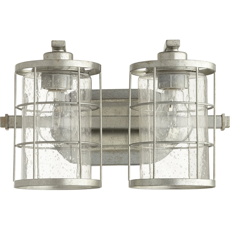 Ellis Two Light Vanity in Tumbled Steel