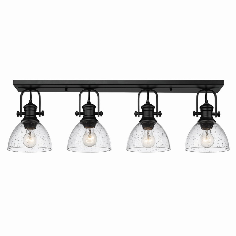 Hines BLK Four Light Semi-Flush Mount in Matte Black