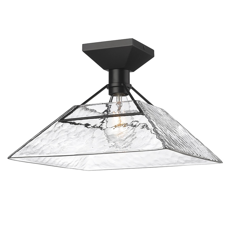 Kepler One Light Semi-Flush Mount in Matte Black