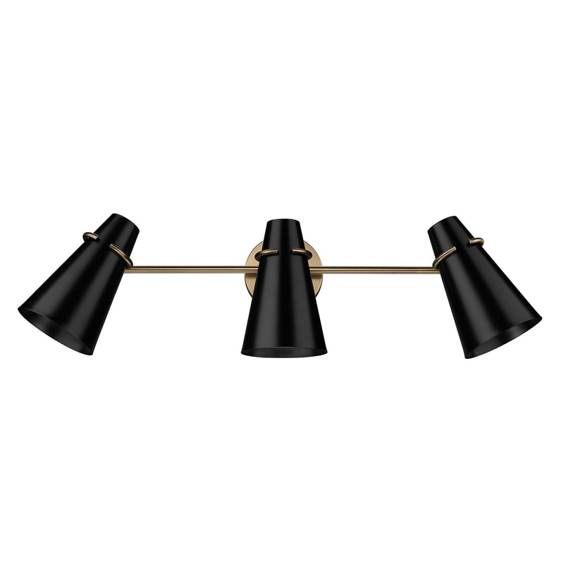 Reeva Three Light Bath Vanity in Modern Brass