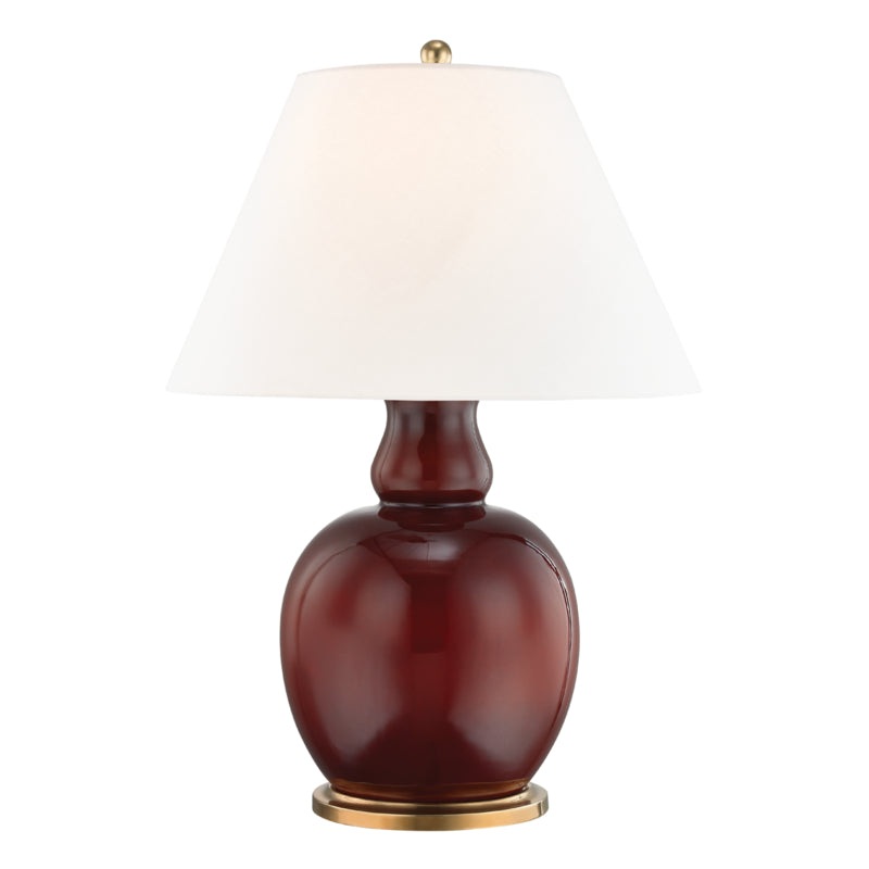 Tang One Light Table Lamp in Imperial Ox Blood Red