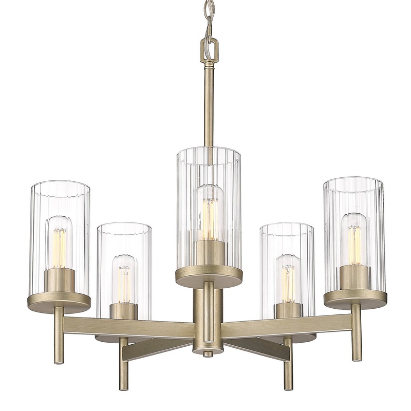 Winslett WG Five Light Chandelier in White Gold