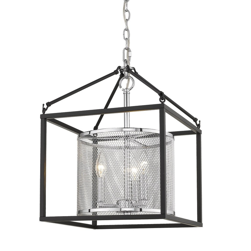3 Light Pendant (with black outer cage)