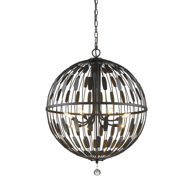 Almet Eight Light Pendant in Bronze