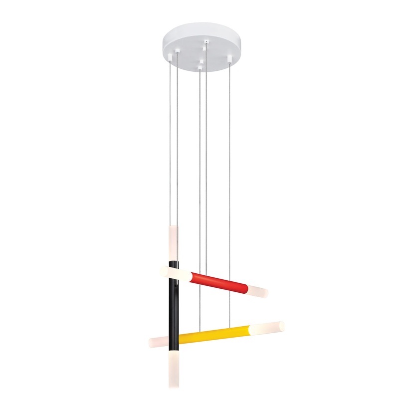Axes-3 LED Pendant in Black/Red/yellow