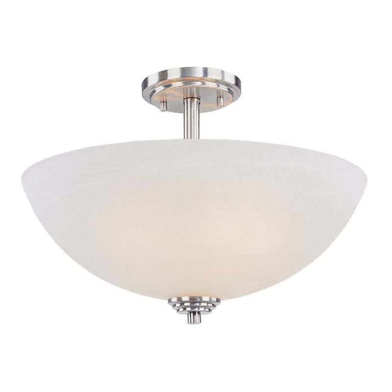 Chelsey Three Light Semi Flush Mount in Brushed Nickel