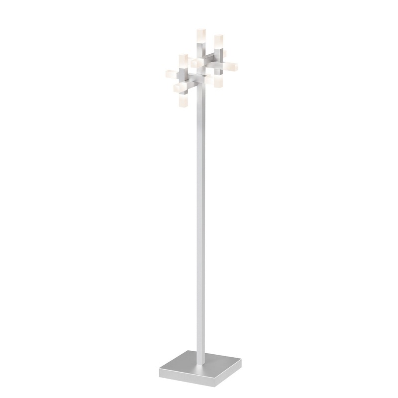 Connetix LED Floor Lamp in Bright Satin Aluminum