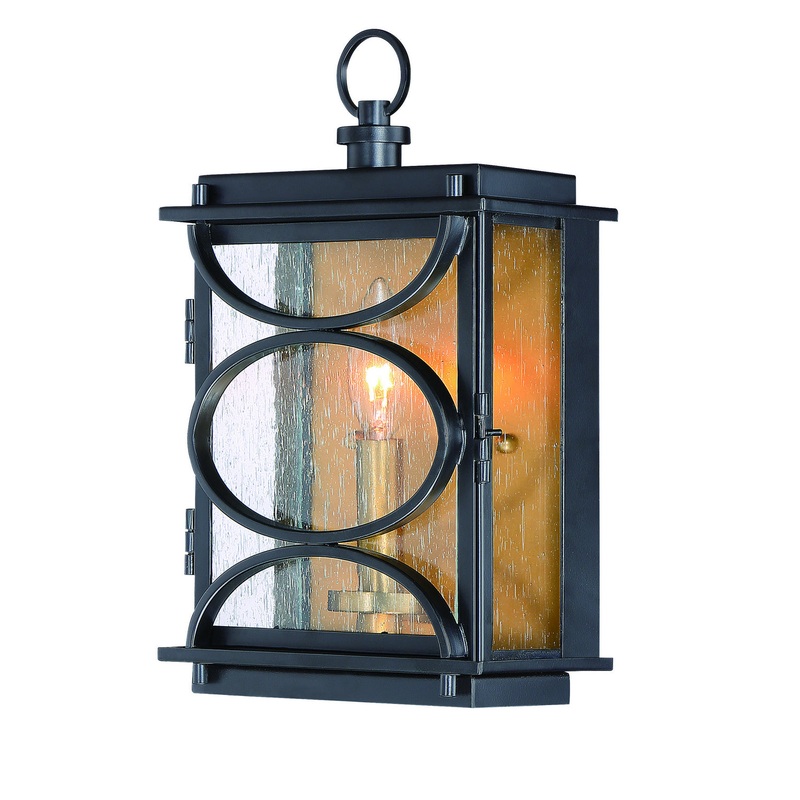 Hamilton One Light Wall Mount in Midnight/Patina Aged Brass