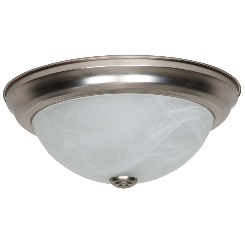 Indoor Two Light Flush Mount in Satin Nickel