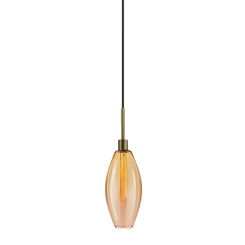 Lillia One Light Pendant in Retro Brass