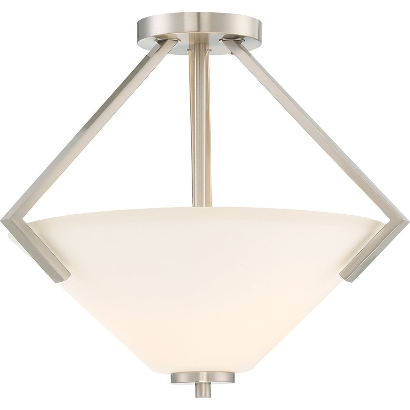 Nome Two Light Semi Flush Mount in Brushed Nickel