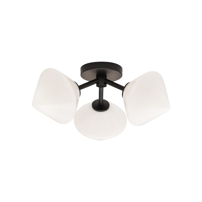 Novo Three Light Ceiling Mount in Black