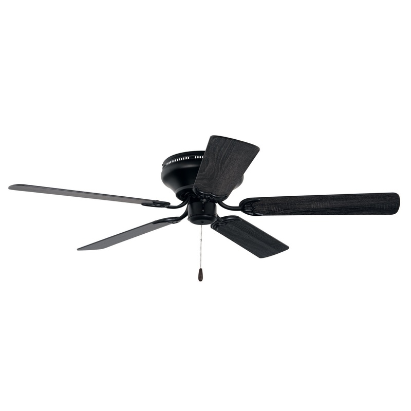 Pro Contemporary Flushmount 52``Ceiling Fan in Flat Black