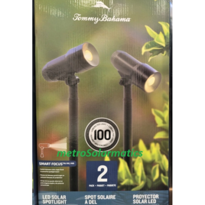 Tommy Bahama Solar LED Spot Lights 2 PACK 100 Lumen