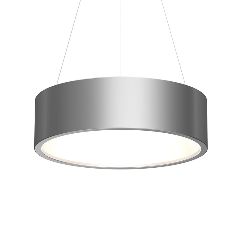 Tromme LED Pendant in Bright Satin Aluminum