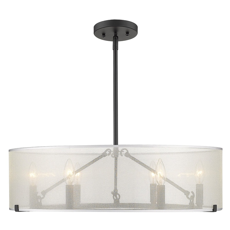 Alyssa Six Light Chandelier in Matte Black