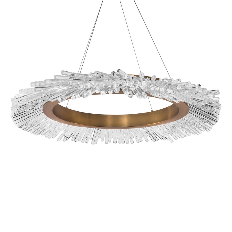 Benediction LED Pendant in Aged Brass