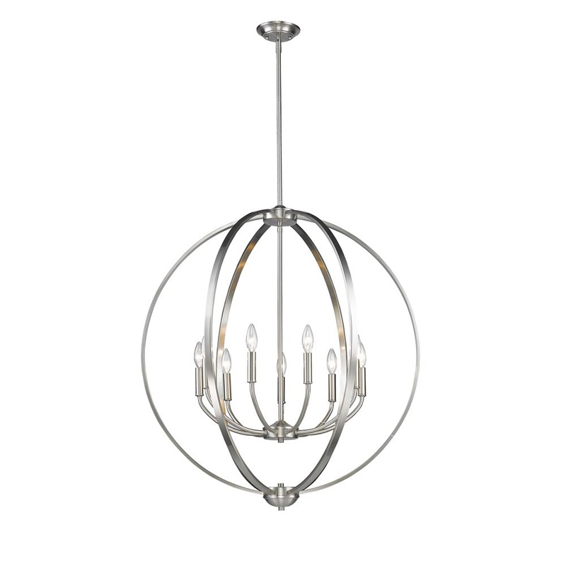 Colson PW Nine Light Chandelier in Pewter