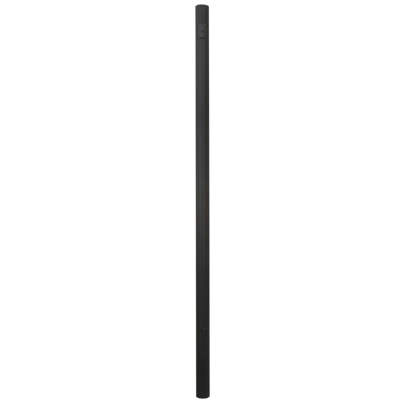 Direct Burial 120`` Fluted Direct Burial w/Knock-out for Photocell Post in Textured Matte Black