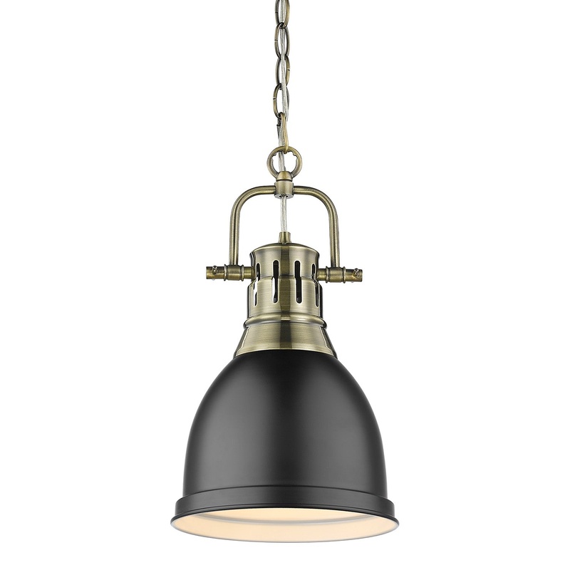 Duncan One Light Pendant in Aged Brass