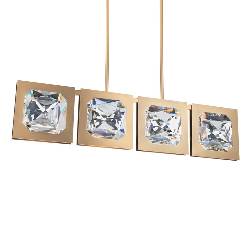 Enchante LED Linear Pendant in Aged Brass